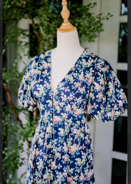 Sofie- Floral Navy Blue