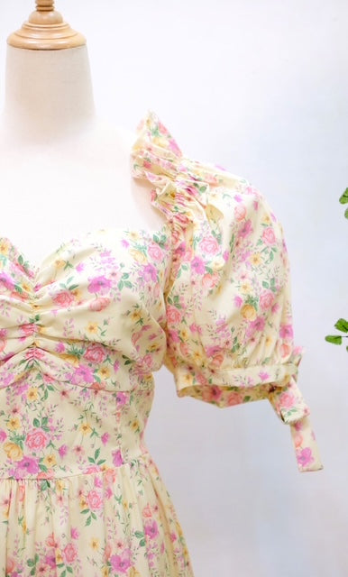 Rose Maxi Dress-Light Yellow