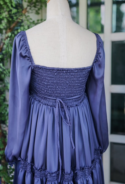 Louise Silk-Navy Blue