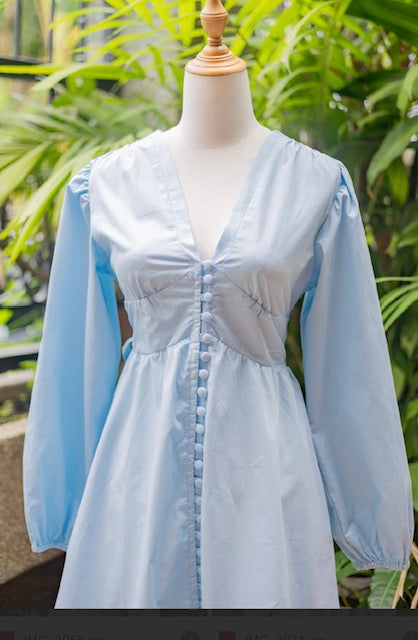 Sofie Mini Long Sleeve-Light Blue