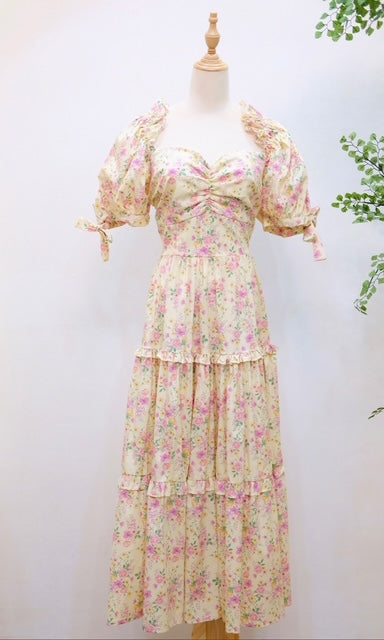 Rose Maxi Dress-Light Yellow